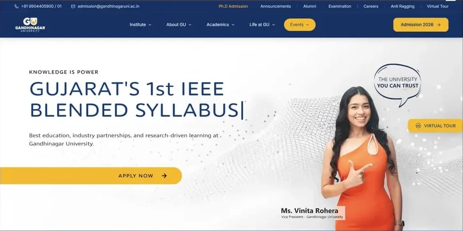 Gandhinagar University Education & EdTech — product interface screenshot